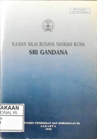 Image of Kajian Nilai Budaya Naskah Kuna Sri Gandana